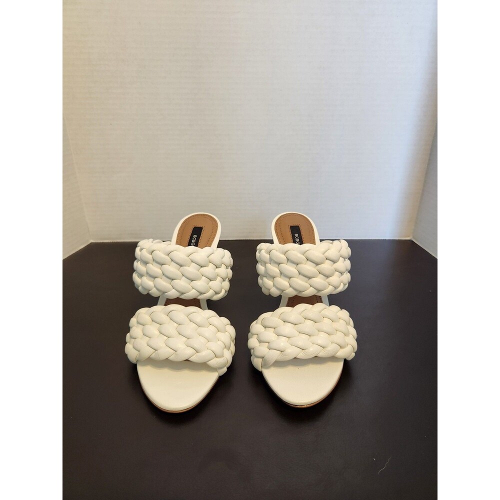 BCBG MAXAZRIA White Slip Sandal Pumps Braided Slide Dress Size 5 - Picture 3 of 12